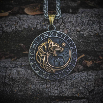 Fenrir Wolf Runic Necklace
