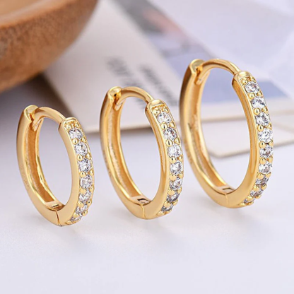 Paved Zircon Huggie Hoop Earring Set for Women