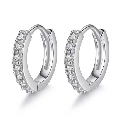 Paved Zircon Huggie Hoop Earring Set for Women