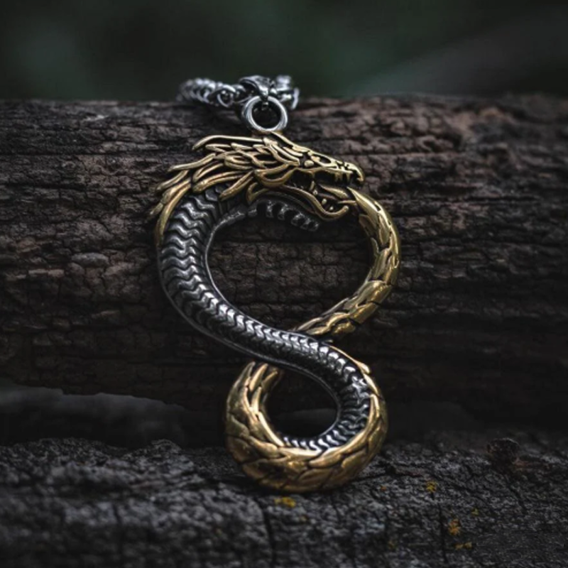 Silver-Gold Jormungandr Necklace