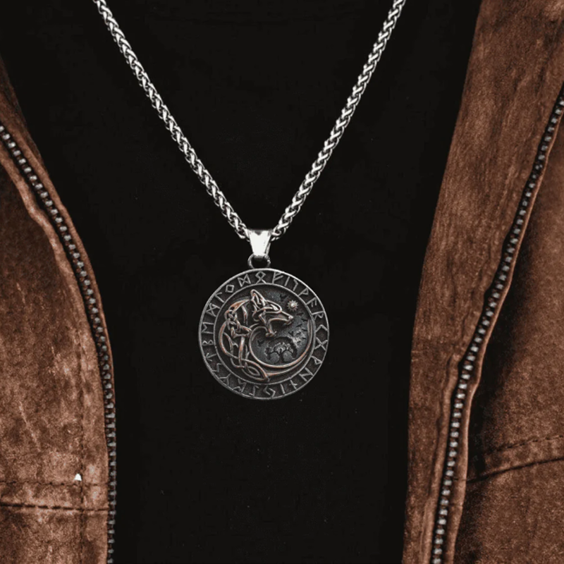 Fenrir Wolf Runic Necklace
