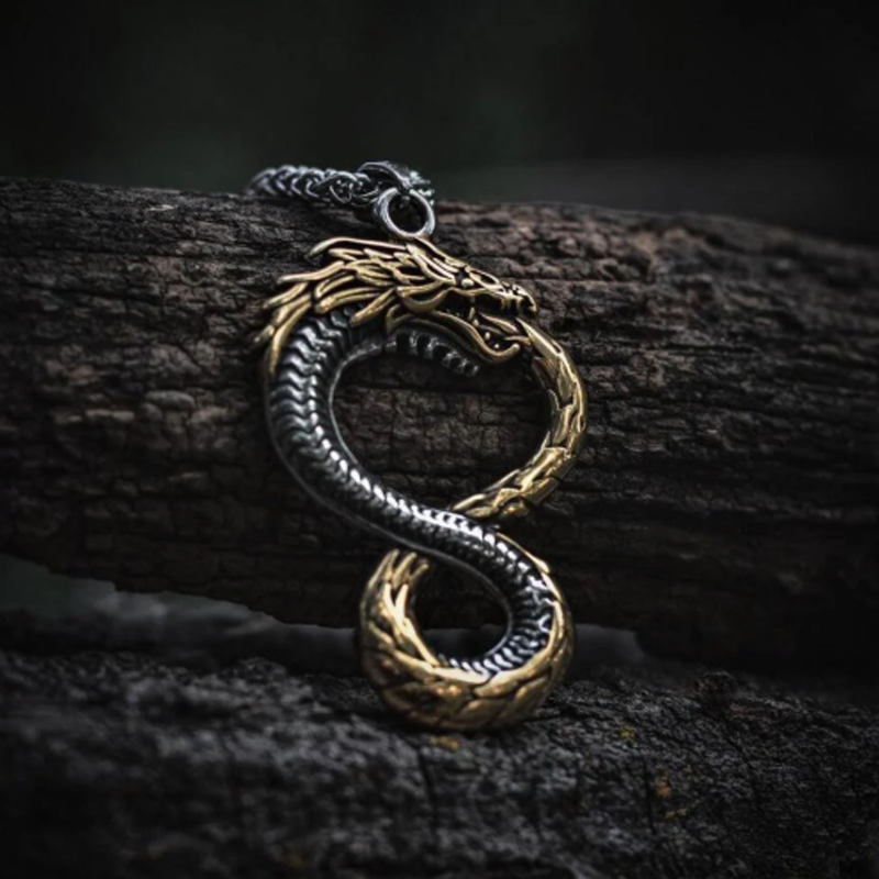 Silver-Gold Jormungandr Necklace