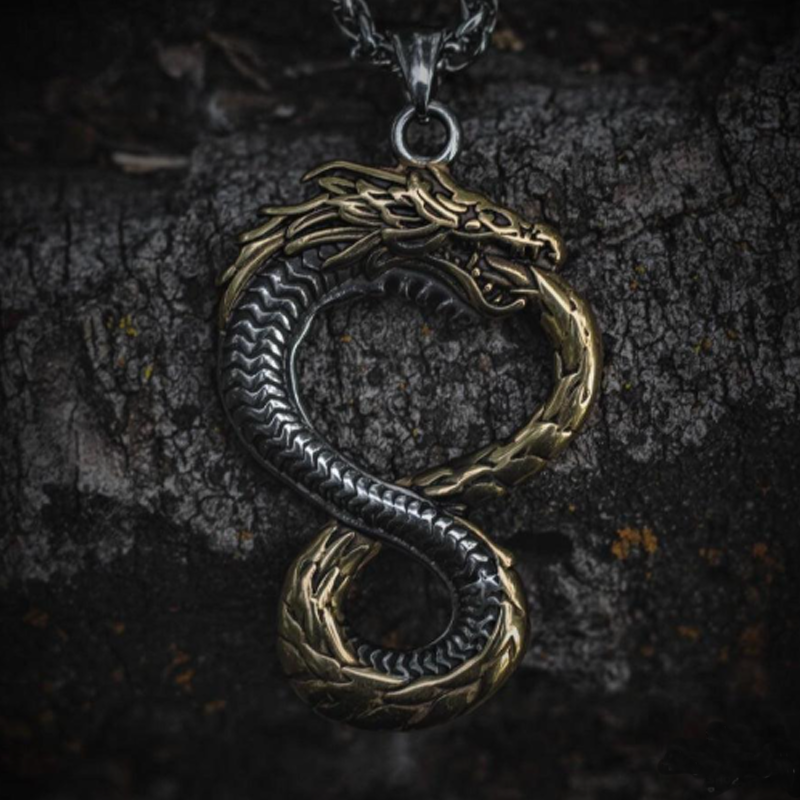 Silver-Gold Jormungandr Necklace
