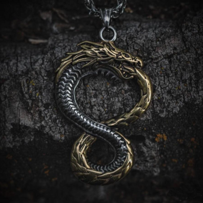 Silver-Gold Jormungandr Necklace