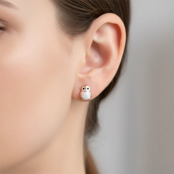 Little Opal Penguin Stud Earrings