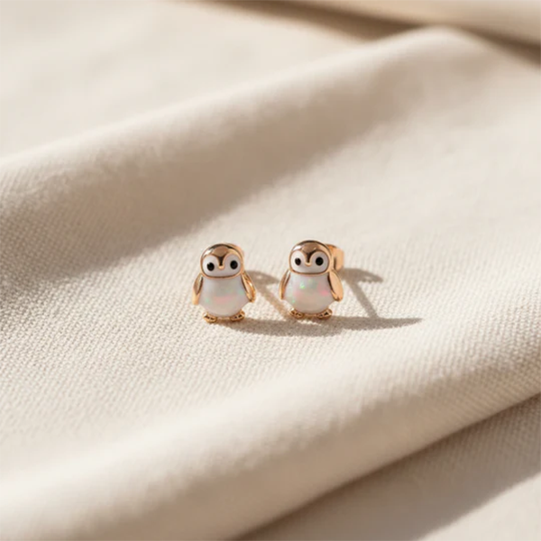 Little Opal Penguin Stud Earrings