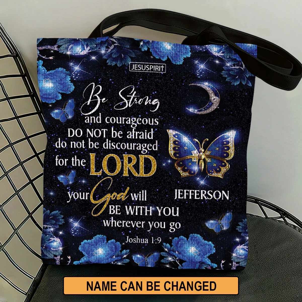 Awesome Personalized Tote Bag - Be Strong And Courageous TB1002