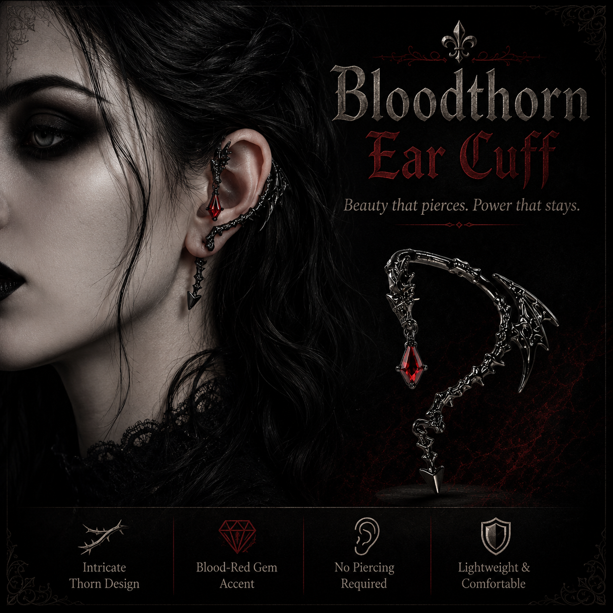 Bloodthorn Ear Cuff