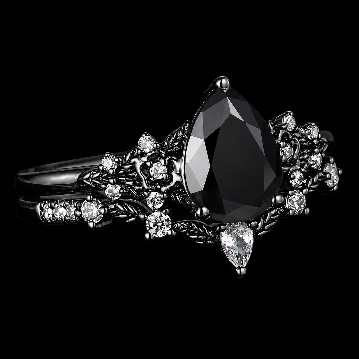 Gunmetal Shadow Crown Ring