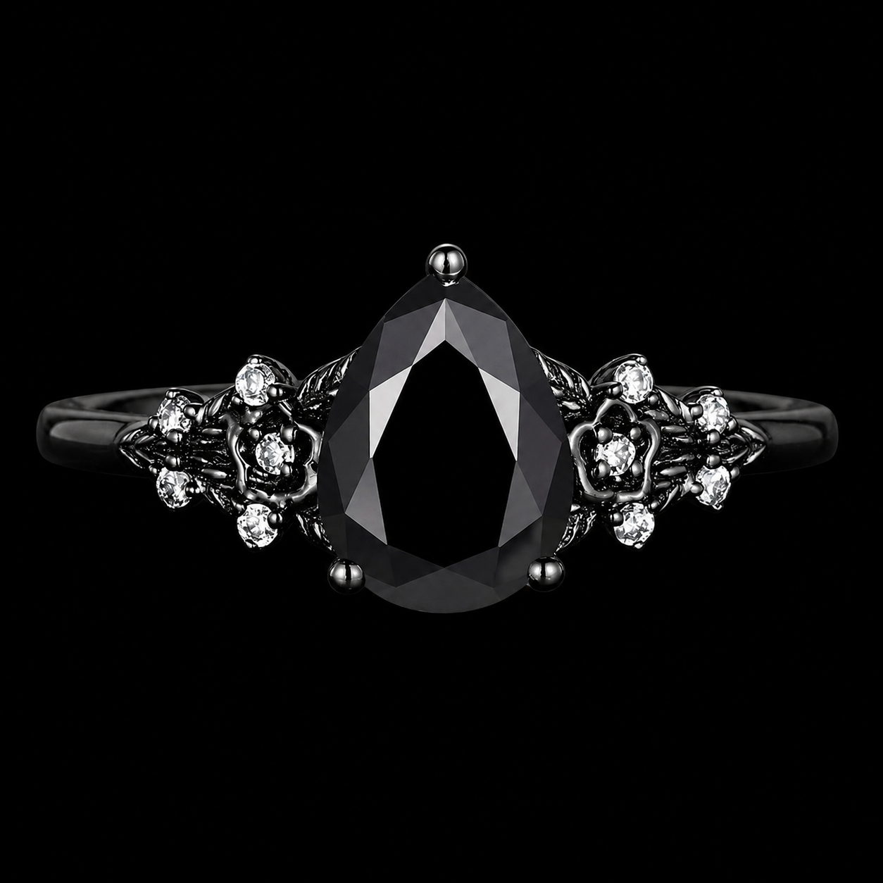 Gunmetal Shadow Crown Ring