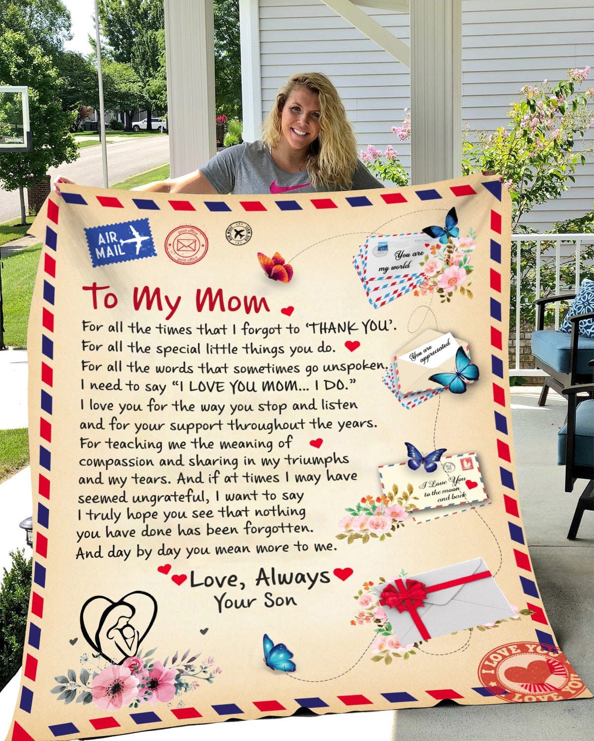 Mom - Personalized Giant Post Card Blanket