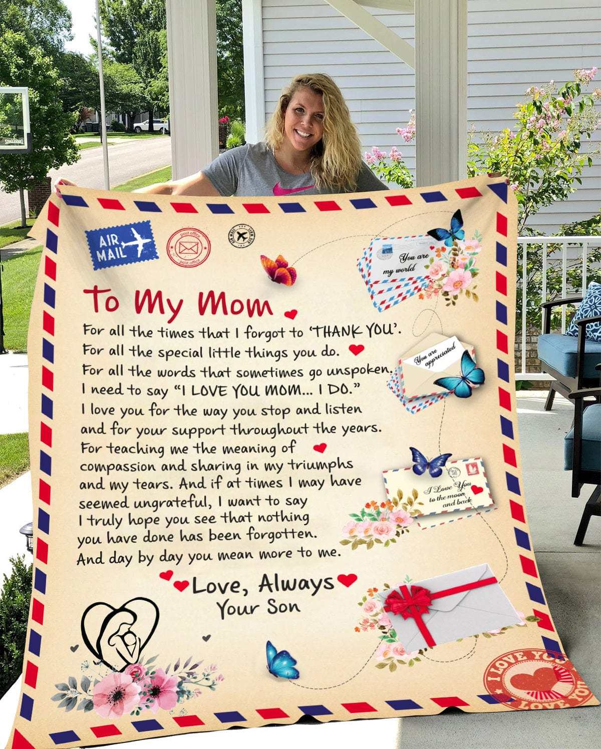 Mom - Personalized Giant Post Card Blanket