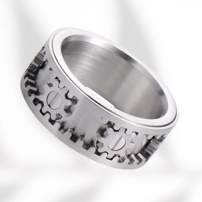 Stainless Steel Rotating Gear Ring |  Mechanical inspire Jewellery
