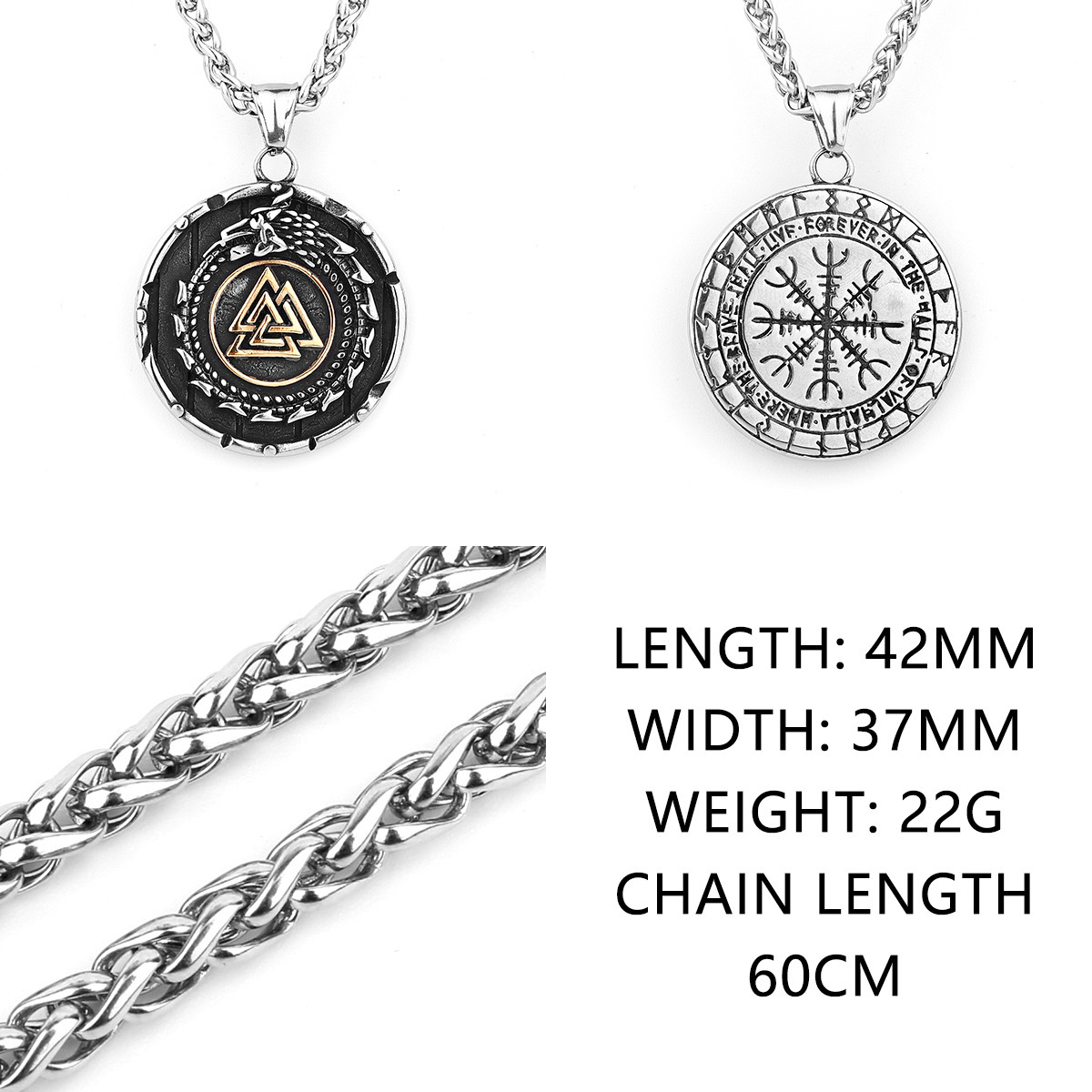 Valknut of Eternity – Odin’s Symbol Pendant Necklace