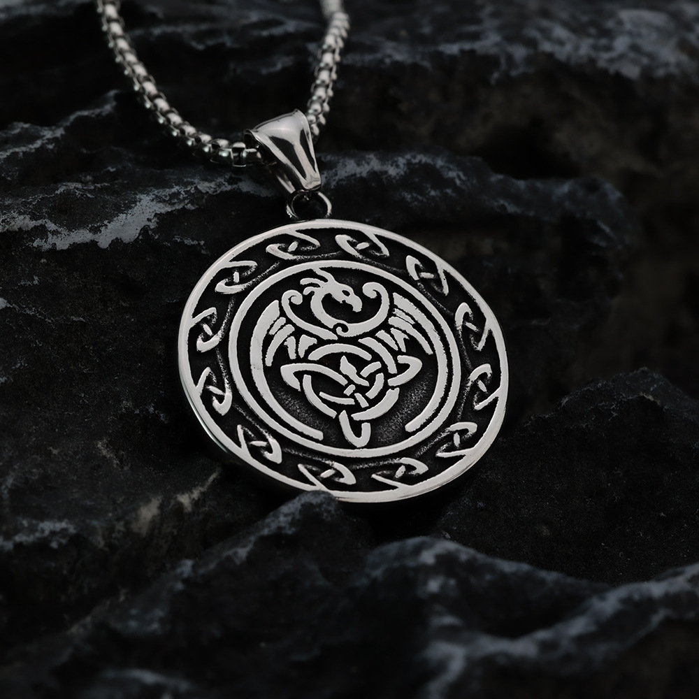 Celtic Dragon Guardian Pendant Necklace
