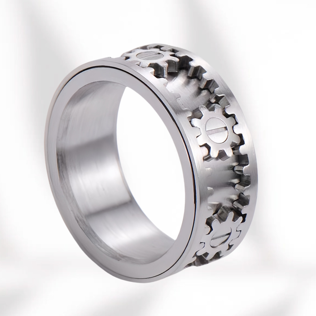 Stainless Steel Rotating Gear Ring |  Mechanical inspire Jewellery