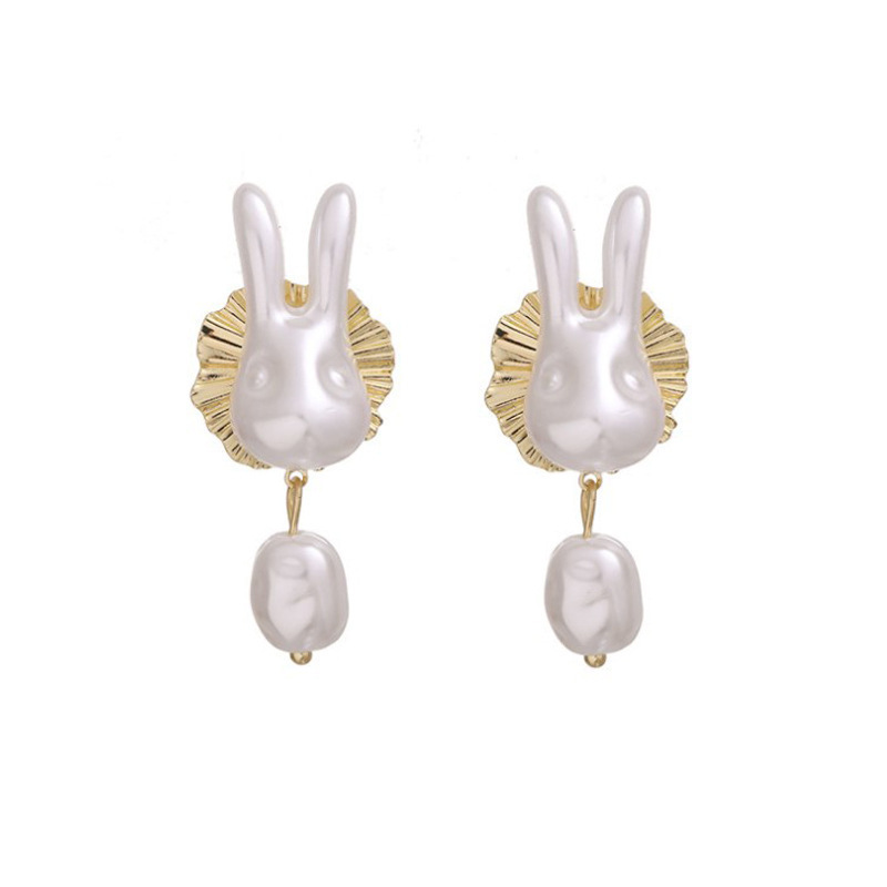 Moonlight Bunny Pearl Earrings