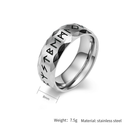 Stainless Steel Rune Midgard Viking Ring