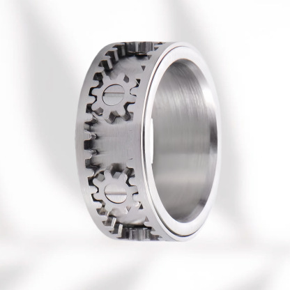 Stainless Steel Rotating Gear Ring |  Mechanical inspire Jewellery