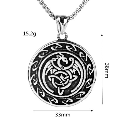 Celtic Dragon Guardian Pendant Necklace