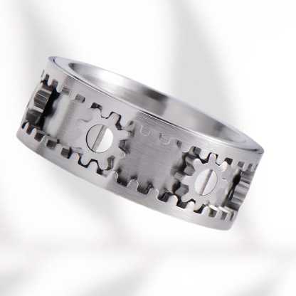 Stainless Steel Rotating Gear Ring |  Mechanical inspire Jewellery