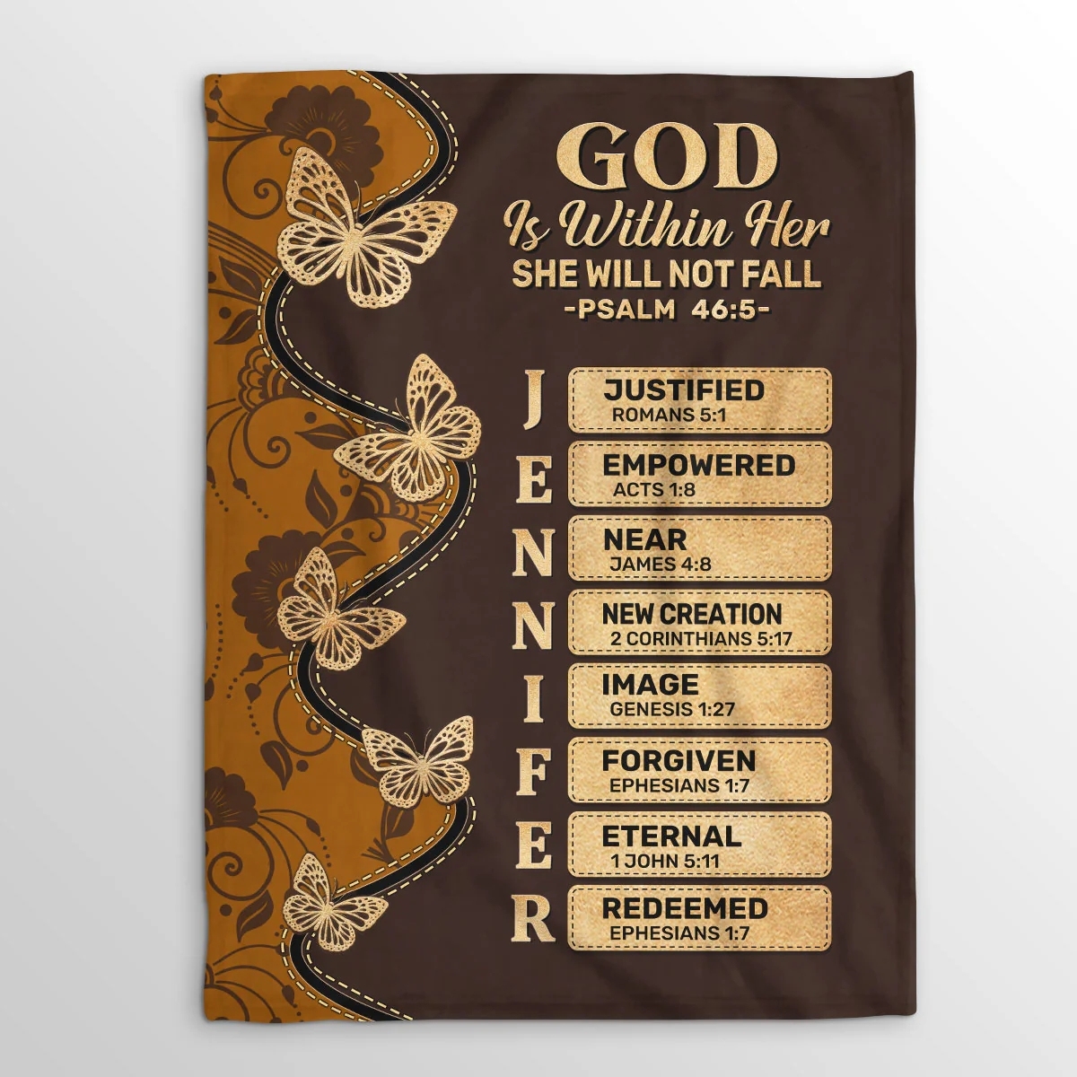 God Is Within Her She Will Not Fall | Personalized Fleece Blanket BK1001