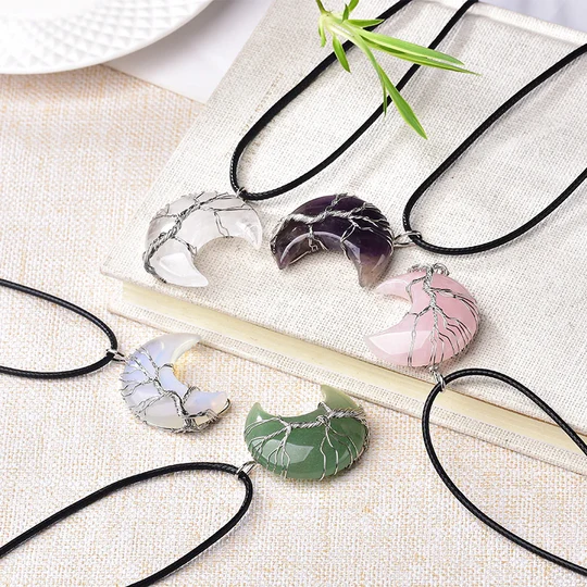 Tree of Life Crescent Necklace