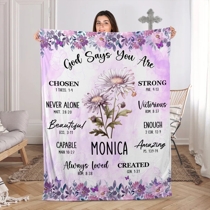 God Says You Are | Personalized Fleece Blanket BK1002