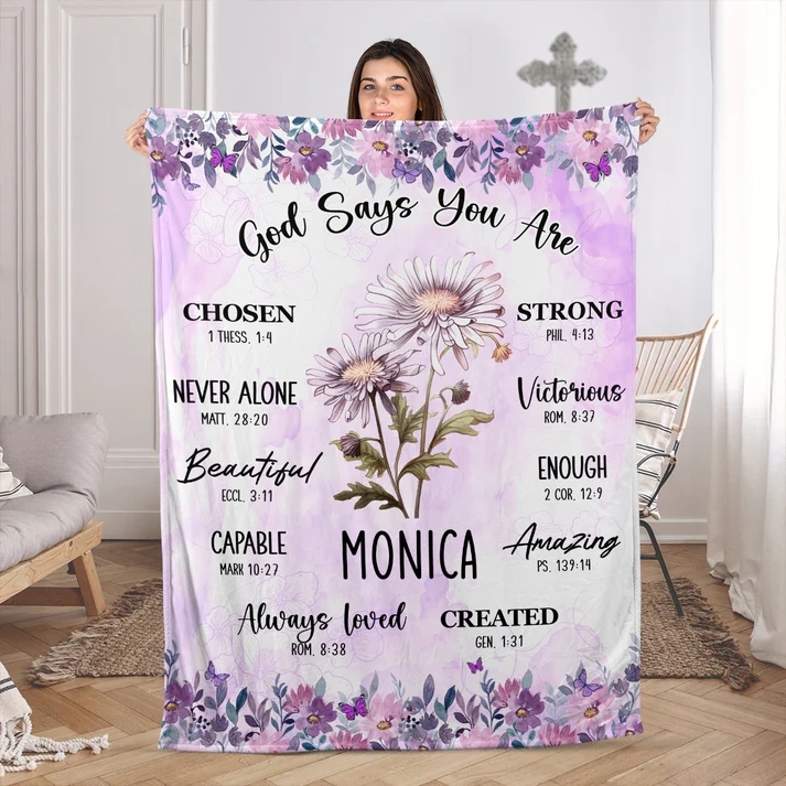 God Says You Are | Personalized Fleece Blanket BK1002
