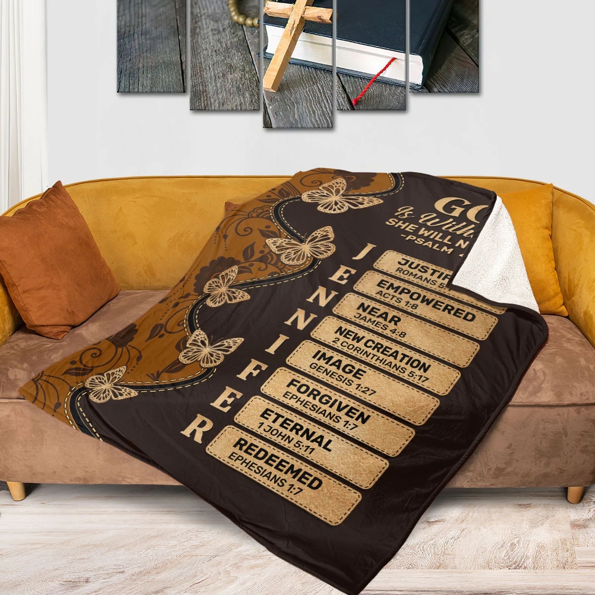 God Is Within Her She Will Not Fall | Personalized Fleece Blanket BK1001
