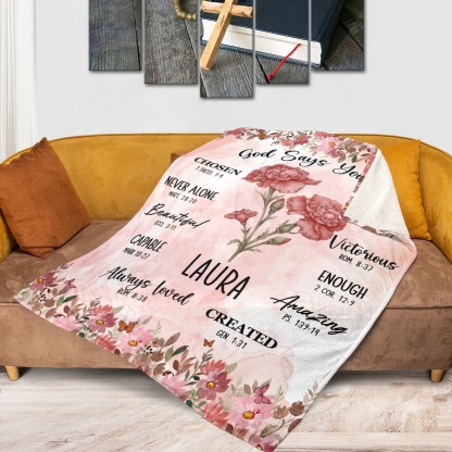God Says You Are | Personalized Fleece Blanket BK1002