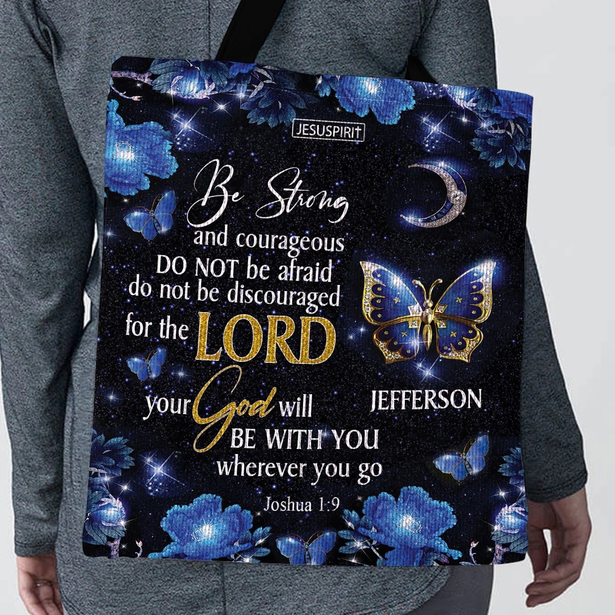 Awesome Personalized Tote Bag - Be Strong And Courageous TB1002