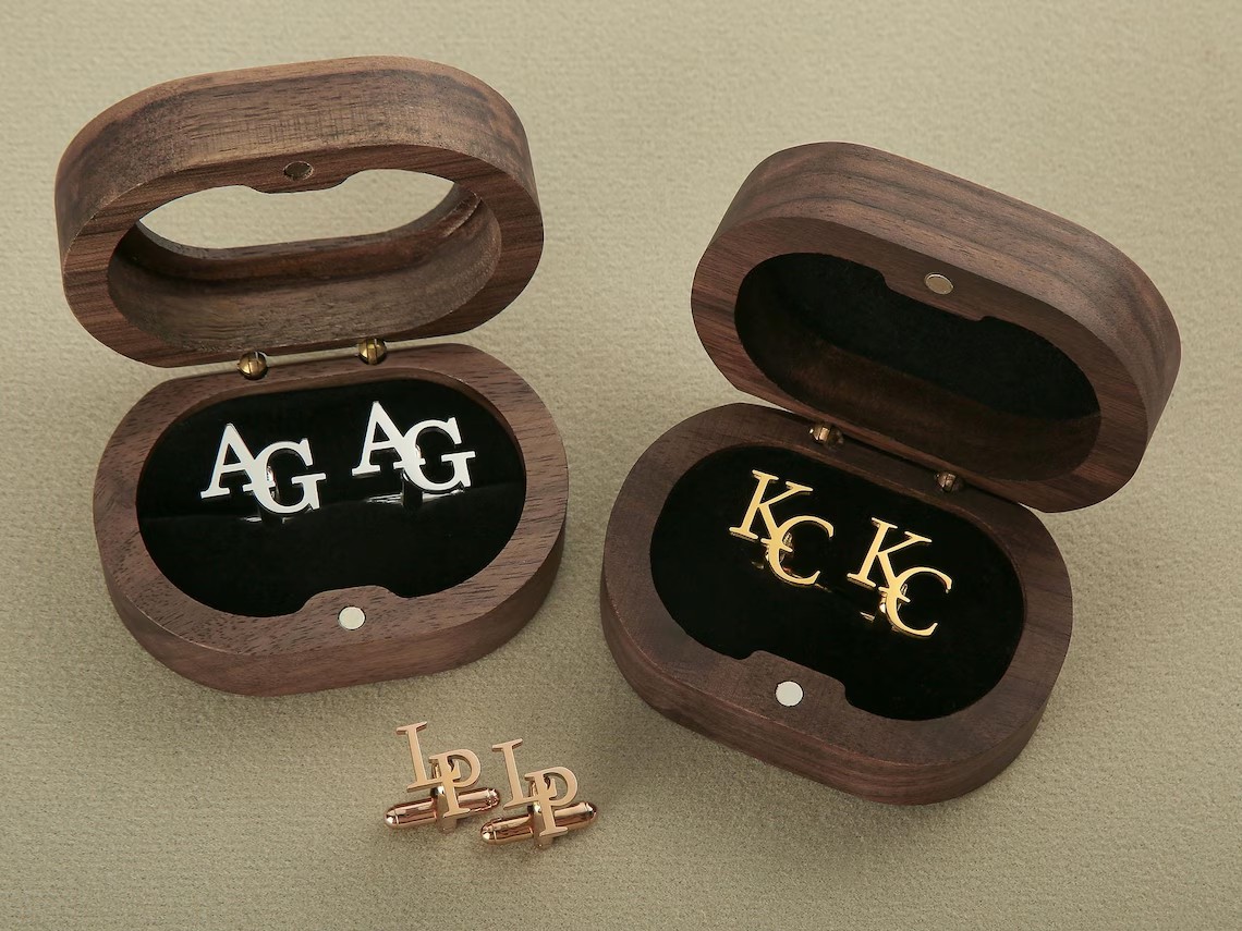 Personalized Groomsmen Cufflinks, Custom Initial Cufflinks, Groomsmen Gifts, Groomsmen Proposal, Best Man Gifts, Wedding Cufflinks for Groom