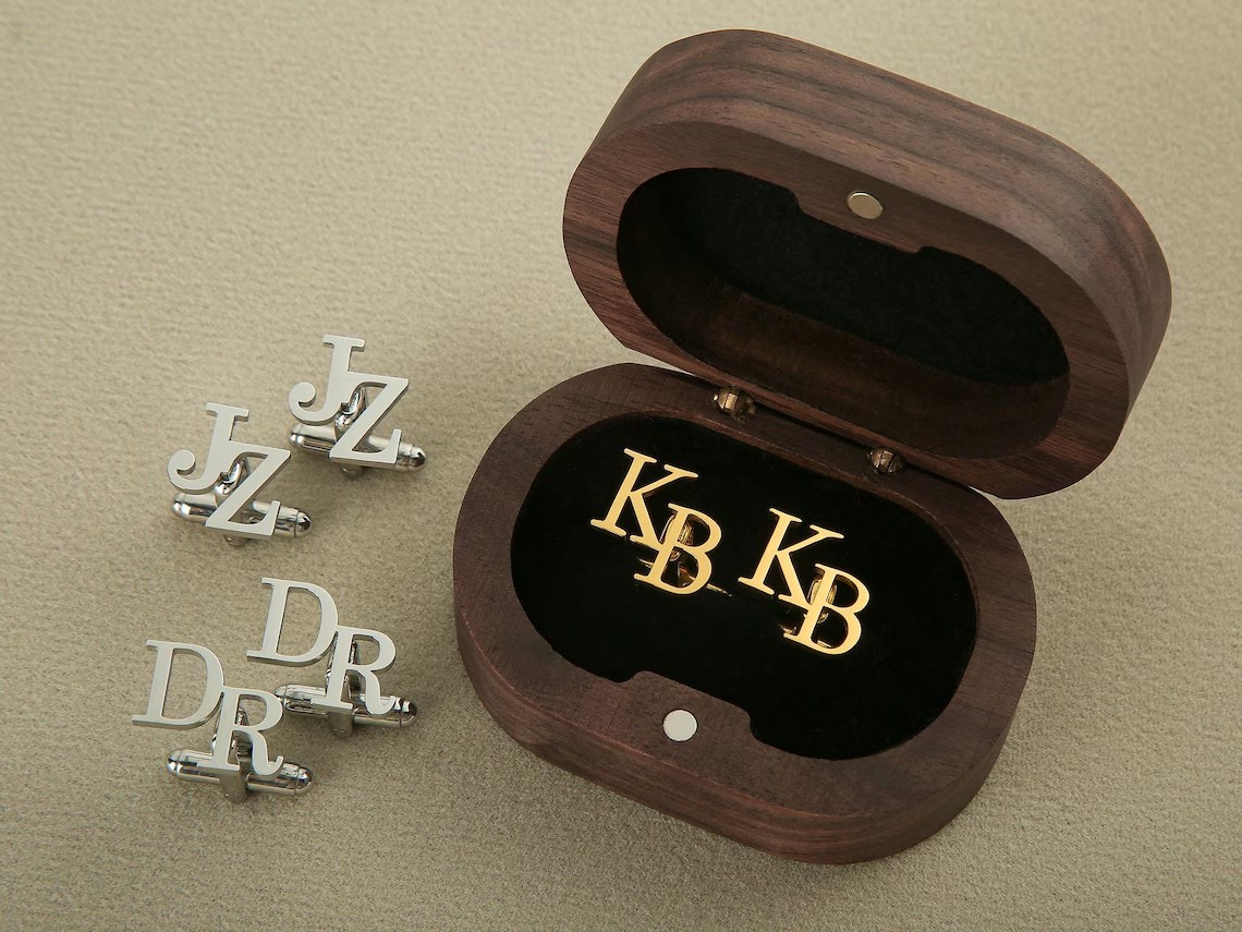 Personalized Groomsmen Cufflinks, Custom Initial Cufflinks, Groomsmen Gifts, Groomsmen Proposal, Best Man Gifts, Wedding Cufflinks for Groom