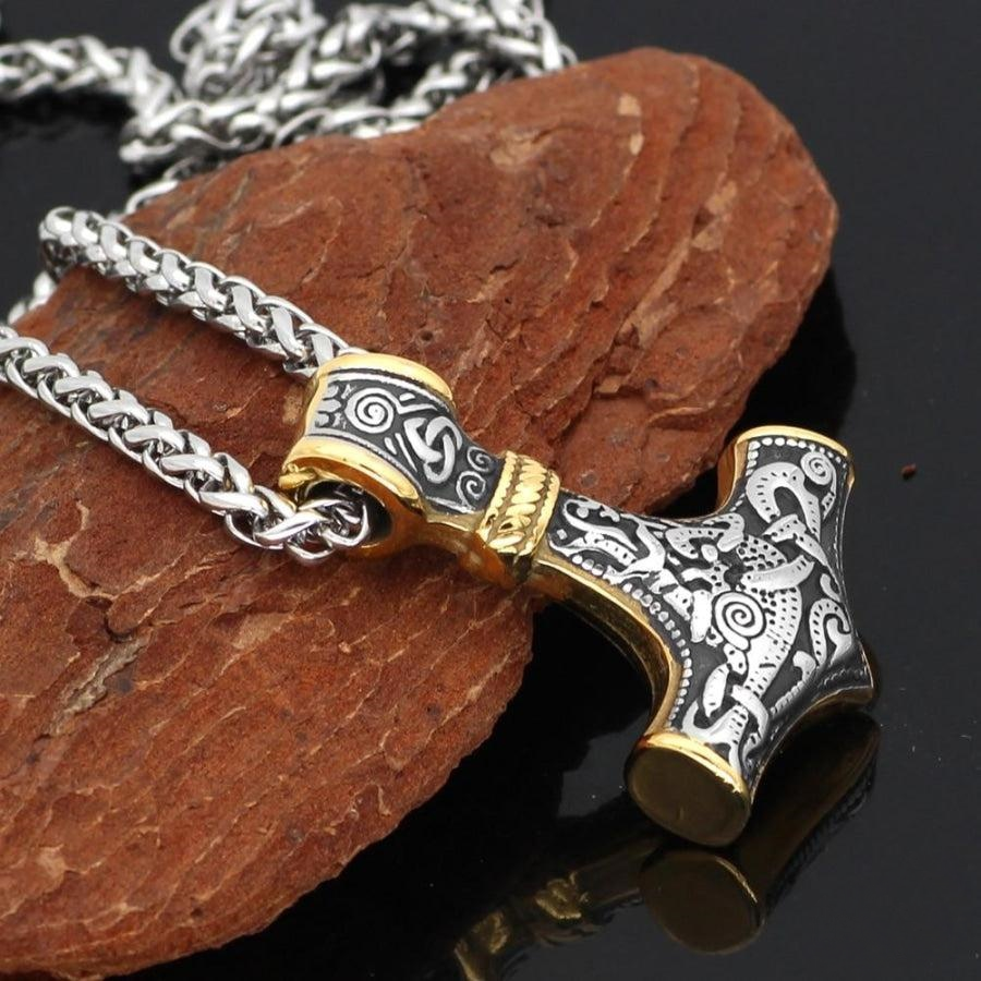 Thor Hammer Mjolnir Gold-Silver