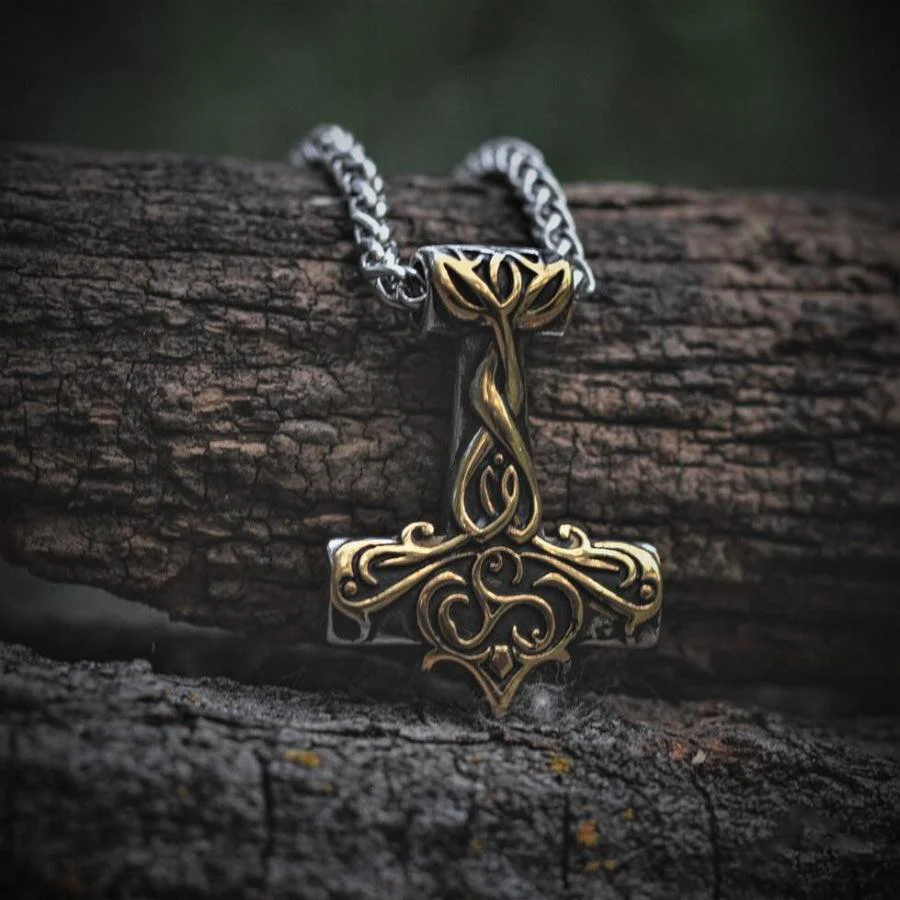 Thor's Hammer Mjolnir with Celtic Carving