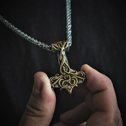 Thor's Hammer Mjolnir with Celtic Carving