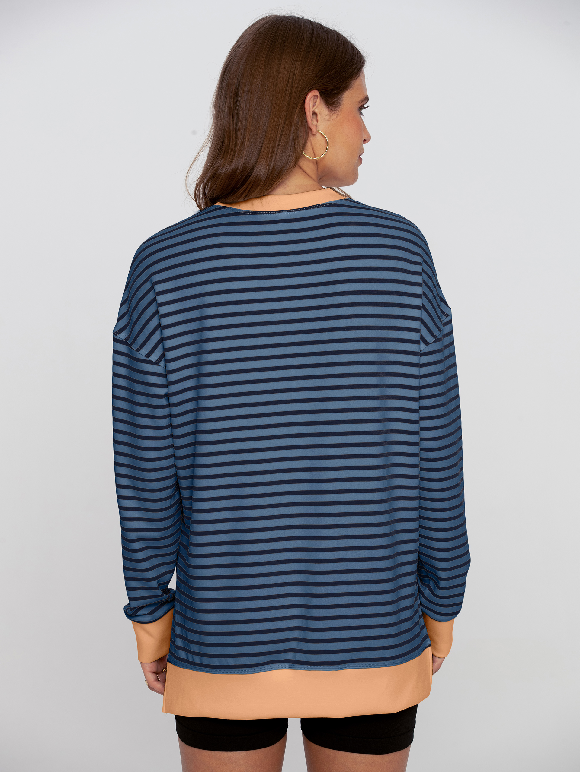 Crewneck Striped Pullover Sweatshirt