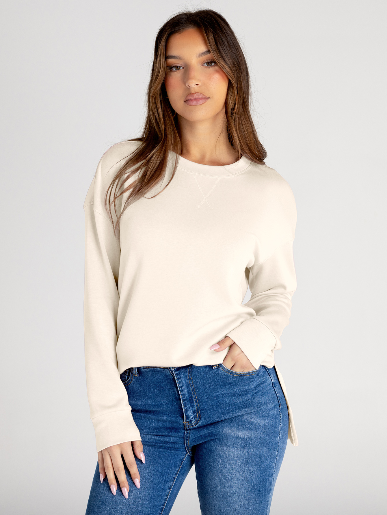 Crewneck Raglan Long Sleeve Loose Sweatshirt