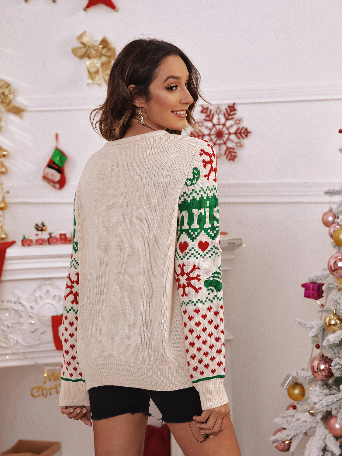 Oversized Christmas Graphic Knit Sweater