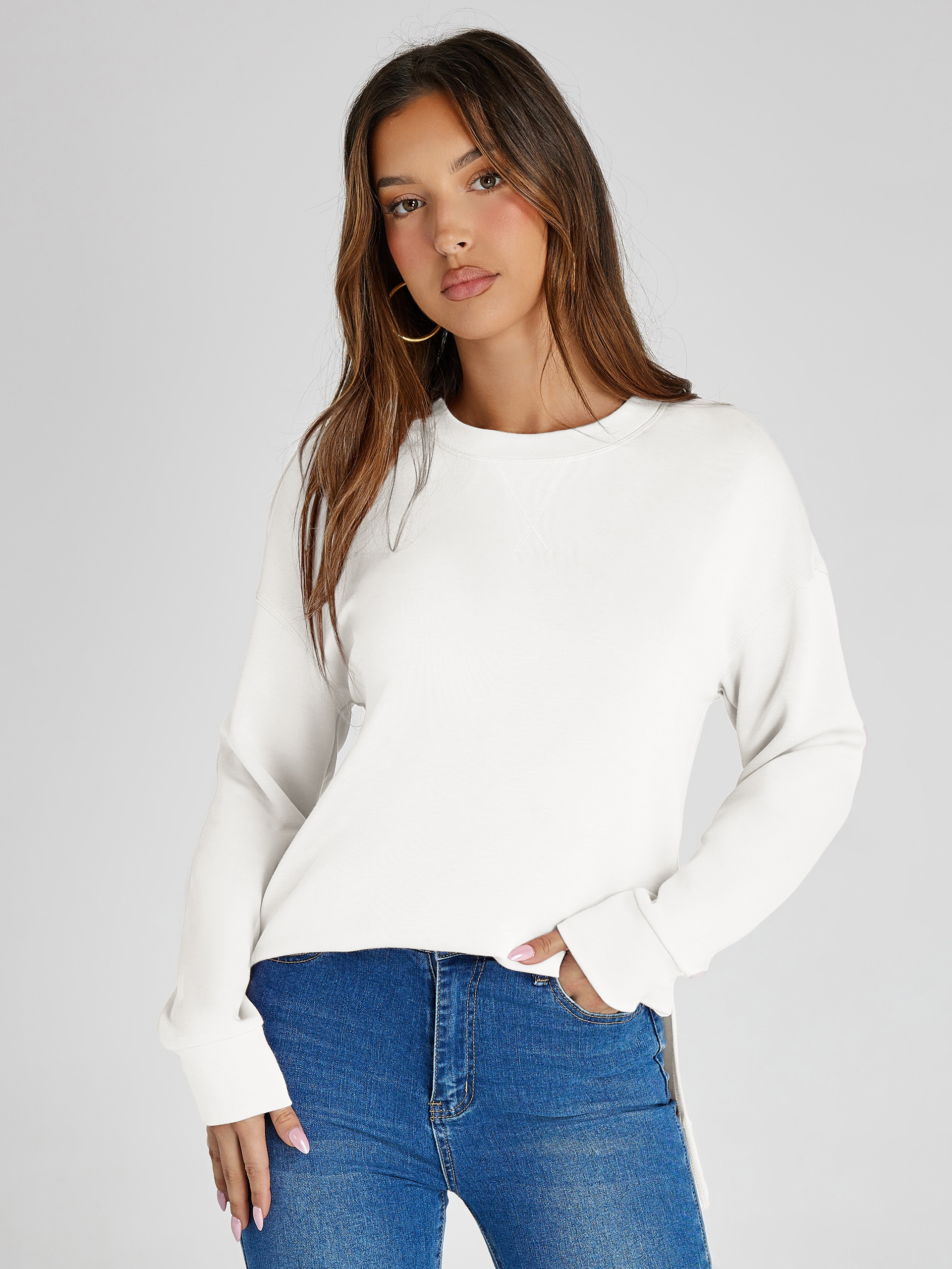 Crewneck Raglan Long Sleeve Loose Sweatshirt