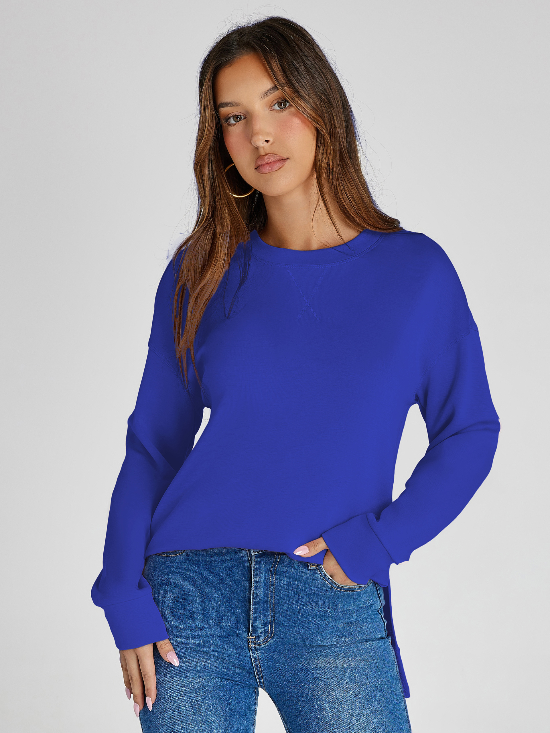 Crewneck Raglan Long Sleeve Loose Sweatshirt