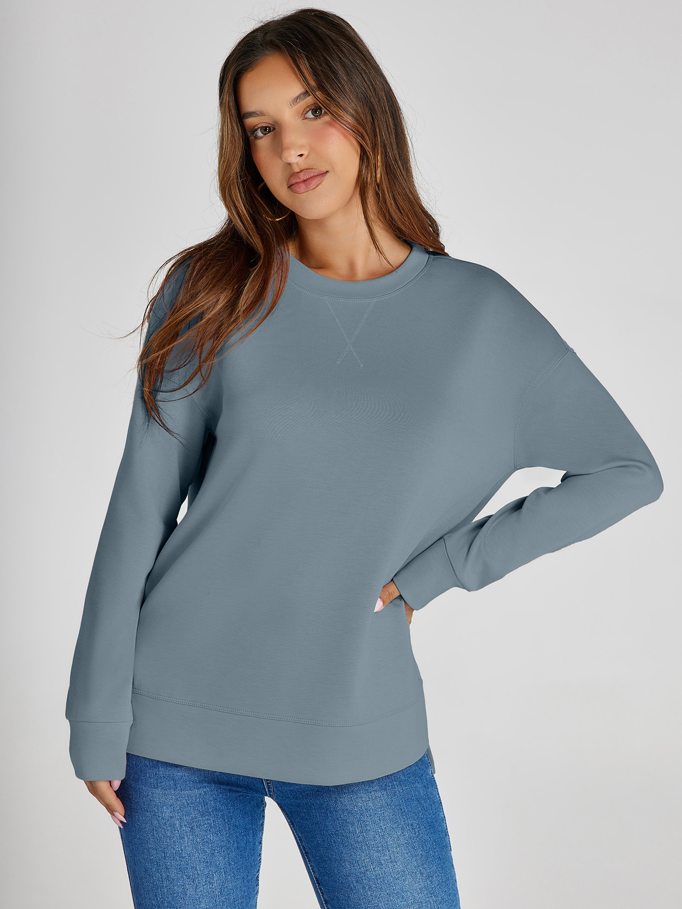 Crewneck Raglan Long Sleeve Loose Sweatshirt