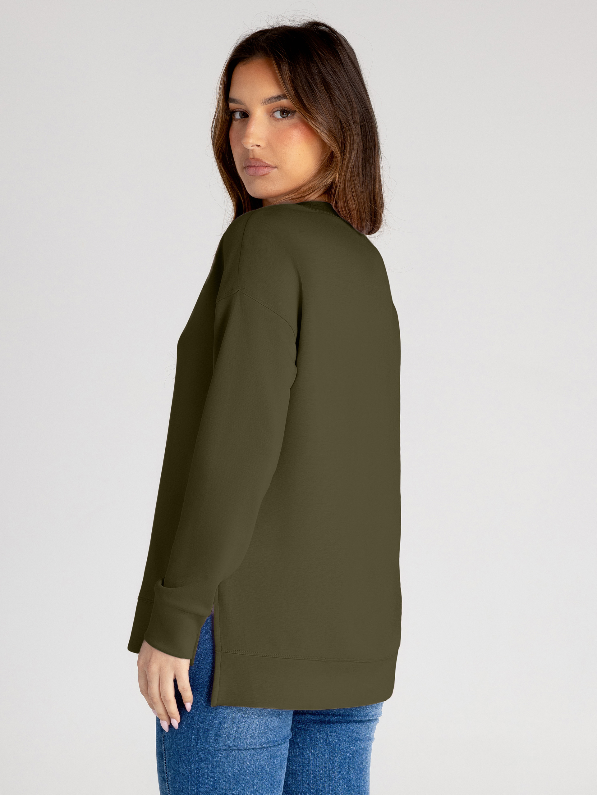 Crewneck Raglan Long Sleeve Loose Sweatshirt