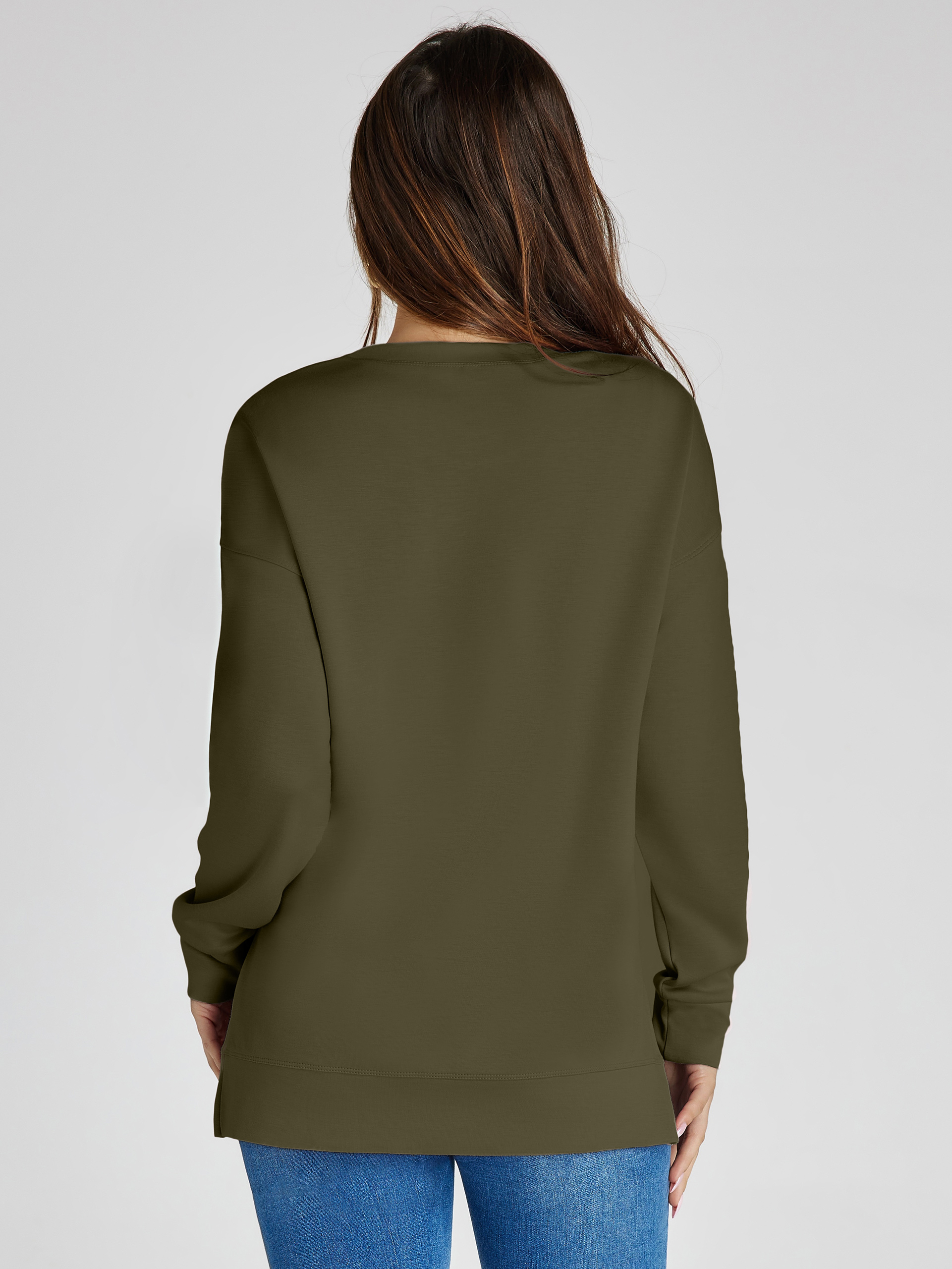 Crewneck Raglan Long Sleeve Loose Sweatshirt