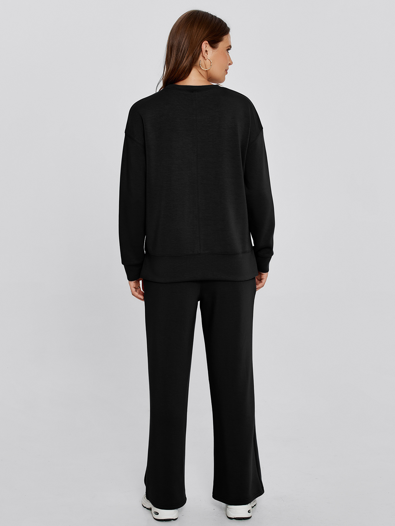 Crew Neck Pullover Two Piece Lounge Set