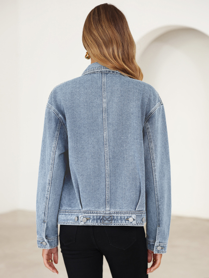 Classic Denim Trucker Jacket with Chest Pockets