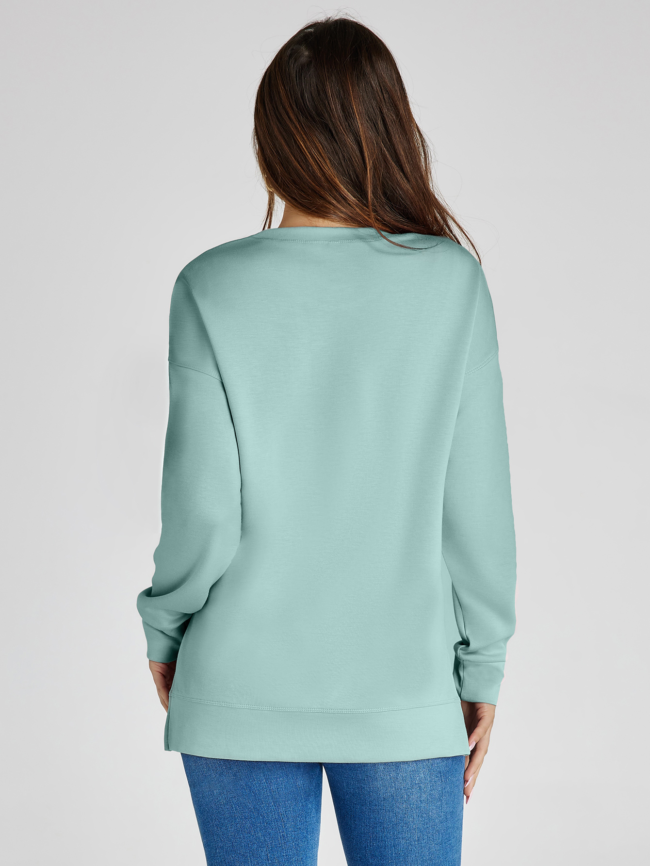 Crewneck Raglan Long Sleeve Loose Sweatshirt