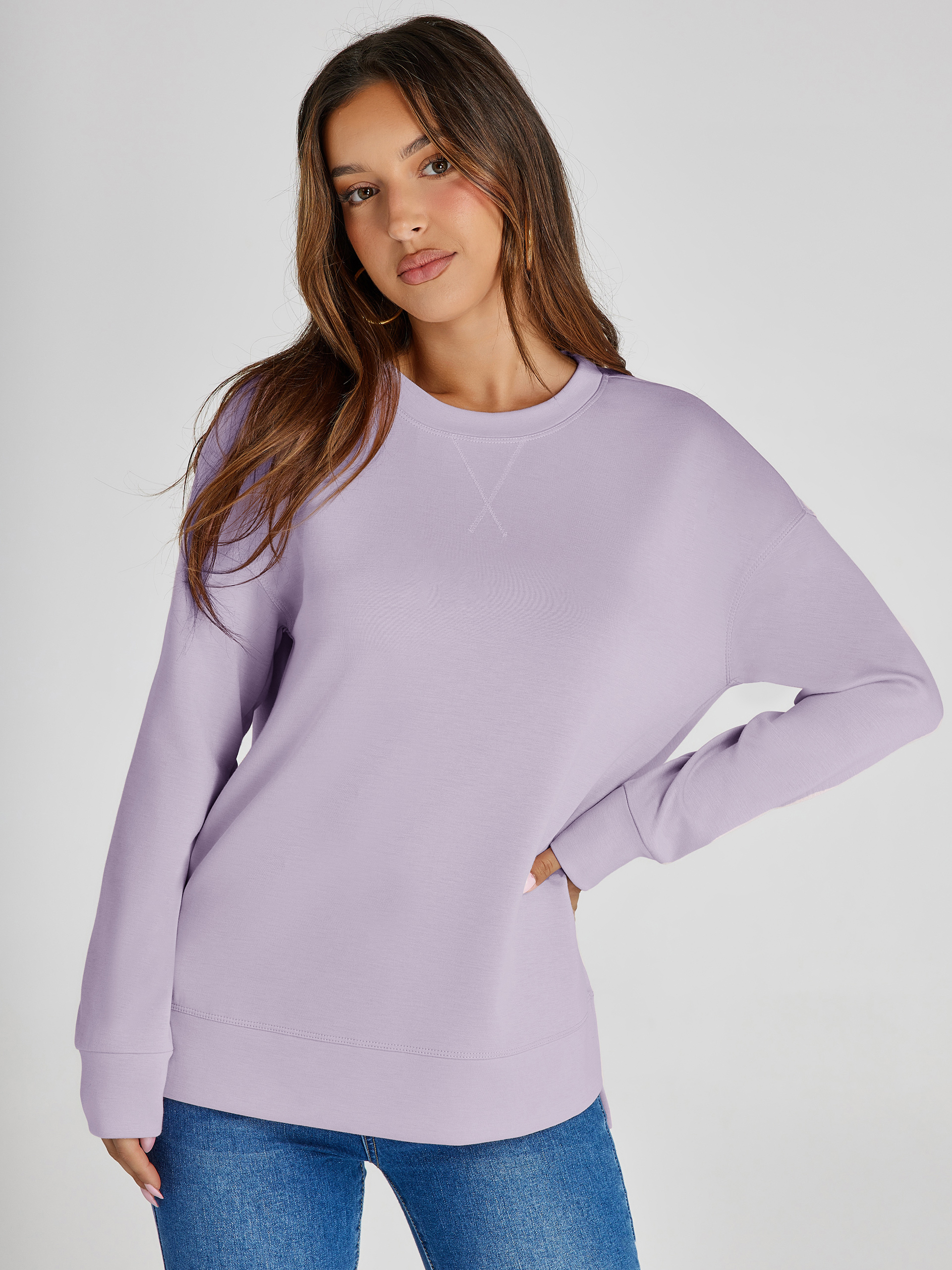 Crewneck Raglan Long Sleeve Loose Sweatshirt