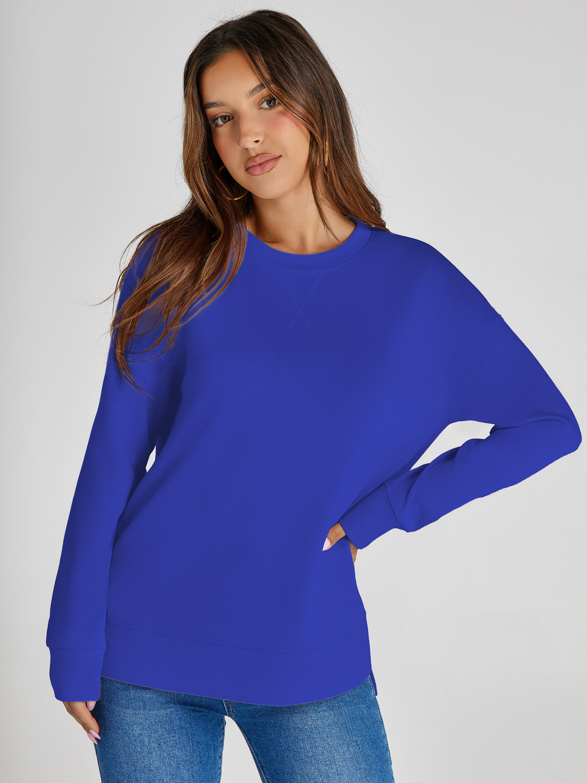 Crewneck Raglan Long Sleeve Loose Sweatshirt